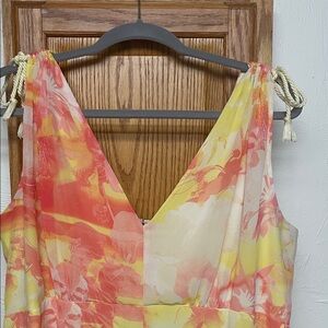 Lane Bryant Vibrant Orange and Yellow Maxi Dress